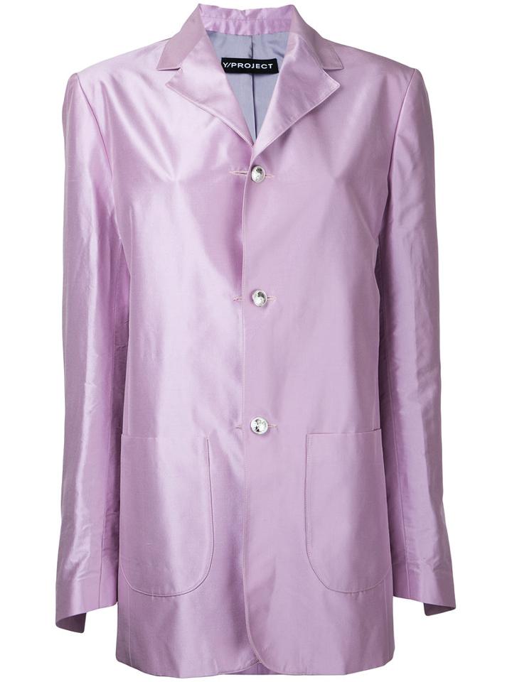 Y / Project - Oversized Blazer - Women - Silk - S, Pink/purple, Silk