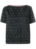 Thom Browne Pearl Embroidered Moire Tee - Black