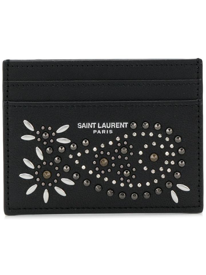 Saint Laurent Stud Detail Cardholder - Black