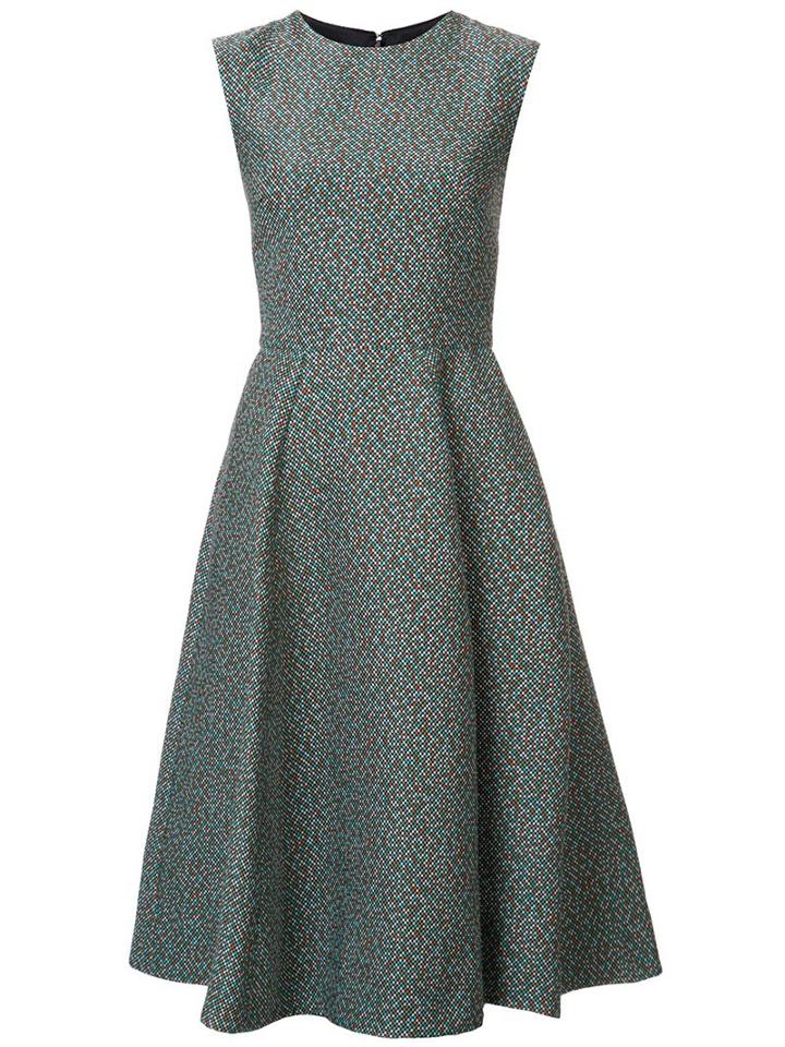 Monique Lhuillier Micro Check Pattern Dress