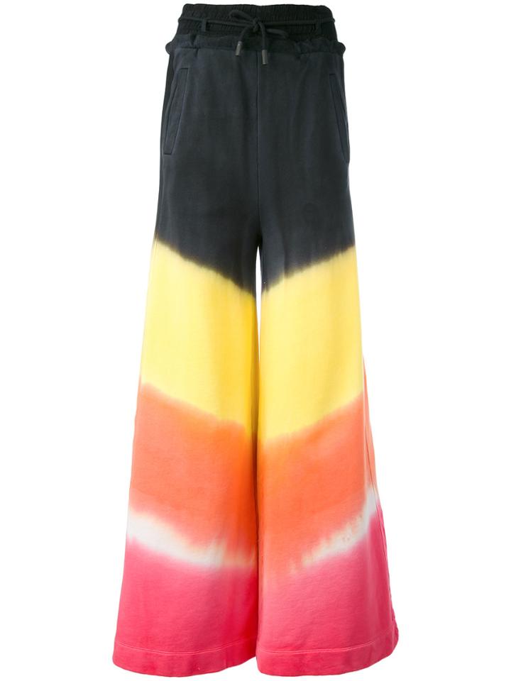 Off-white Wide-leg Tye-dye Trousers - Black