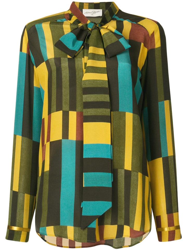 Antonia Zander Geometric Print Blouse - Yellow & Orange
