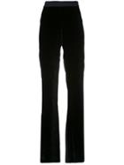 Cushnie Two-tone Flared Trousers - Blue