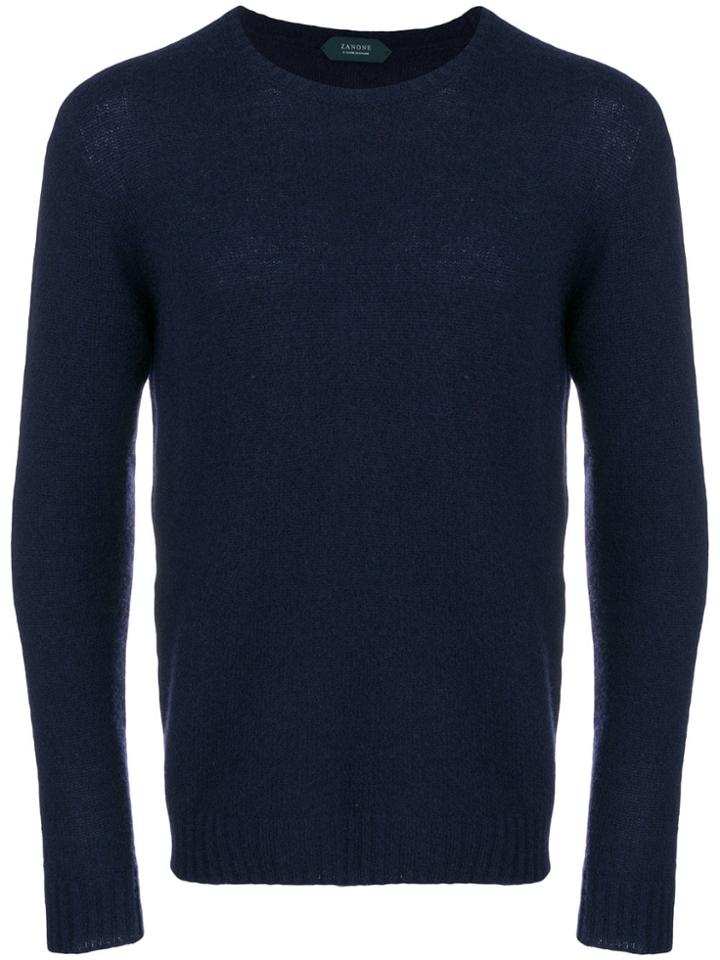 Zanone Slim Fit Knitted Jumper - Blue