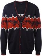Lanvin Knitted Button Up Cardigan, Men's, Size: Medium, Blue, Wool