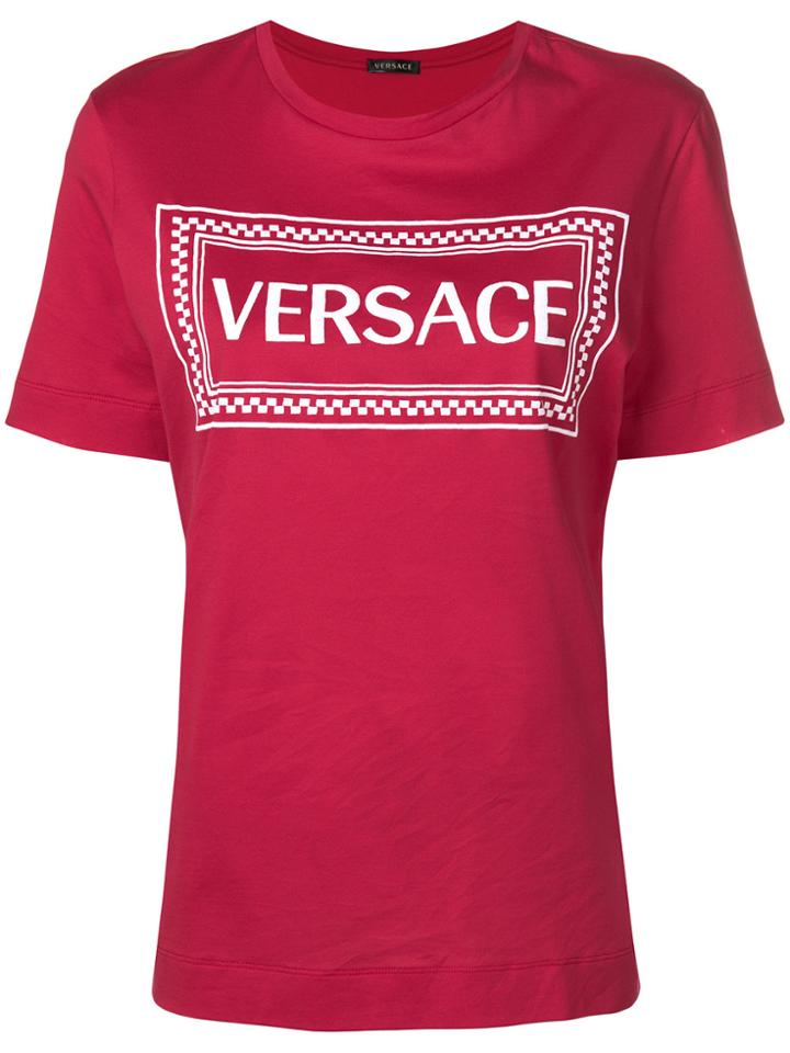 Versace Logo Patch T-shirt - Red