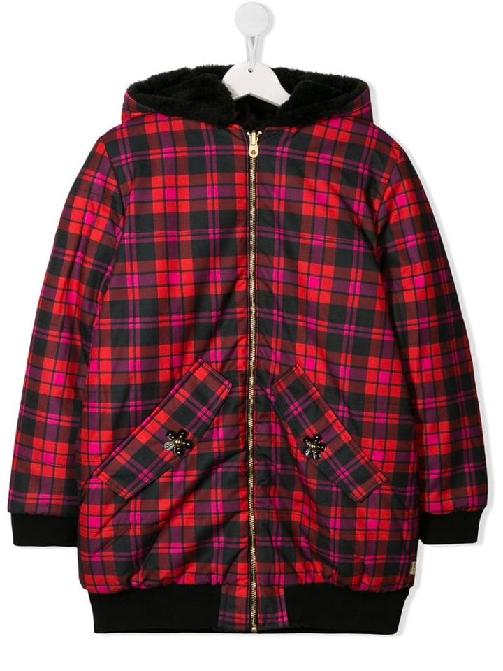 Little Marc Jacobs Check Faux-fur Jacket - Black