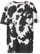 Burberry Logo Detail Cow Print Cotton Oversized T-shirt - Black