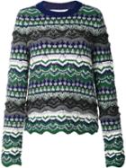 Vanessa Bruno Intarsia Crew Neck Jumper, Women's, Size: Small, Blue, Acrylic/polyamide/polyester/virgin Wool