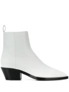 Jil Sander Side Zip Ankle Boots - White