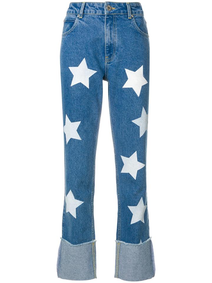 House Of Holland Star Print Jeans - Blue