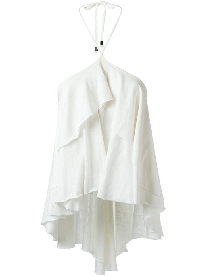 Andrea Bogosian Ruffled Top, Women's, Size: Medium, White, Cotton