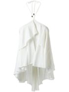 Andrea Bogosian Ruffled Top, Women's, Size: Medium, White, Cotton