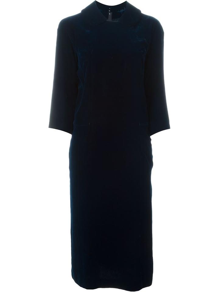 Comme Des Garçons Velvet Midi Dress