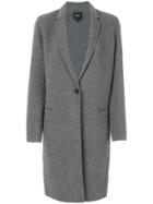 Theory Single Breasted Coat - Grey