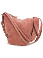 Manu Atelier Fernweh Shoulder Bag, Women's, Pink/purple, Suede/cotton