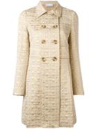 Red Valentino Jacquard Double-breasted Coat, Women's, Size: 40, Nude/neutrals, Cotton/polyester/polyamide/other Fibers