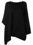 Y's Knit Poncho, Women's, Size: 2, Black, Wool