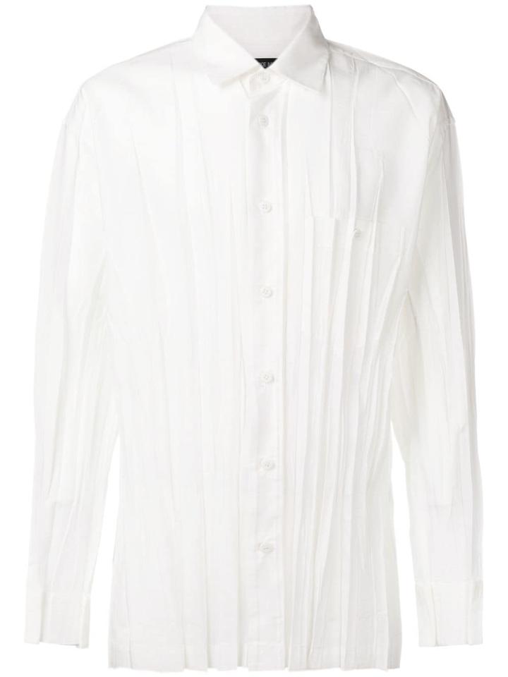 Issey Miyake Men Ruched Effect Shirt - White
