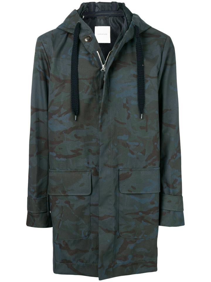 A Kind Of Guise Hooded Camouflage Jacket - Blue