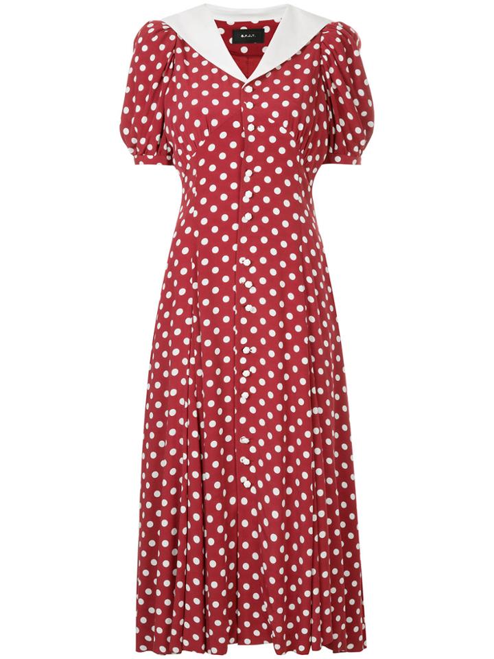 G.v.g.v. Polka Dot Solid Collar Dress - Red