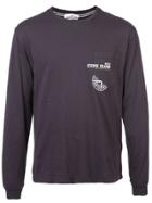Stone Island Logo Long Sleeved Top - Grey