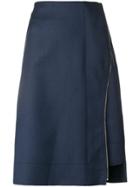 Cédric Charlier High-waist Zip Detailed Skirt - Blue