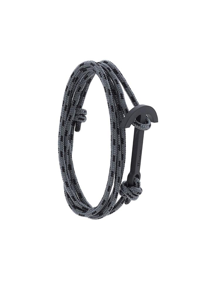 Miansai Rope And Anchor Wrap Around Bracelet - Grey