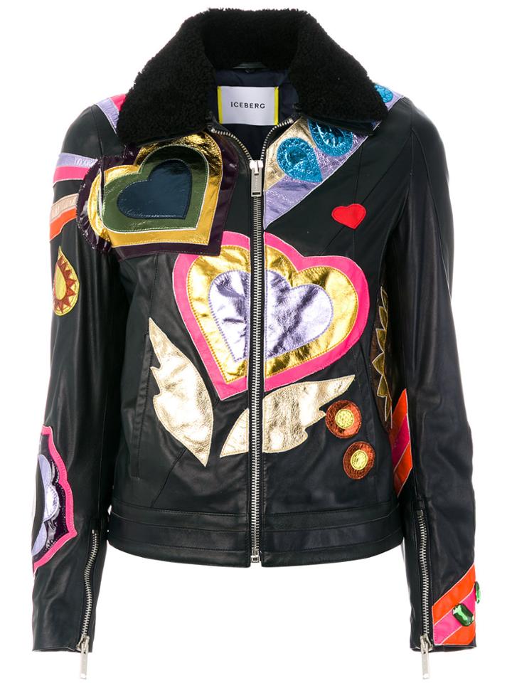 Iceberg Hearts Patch Jacket - Black