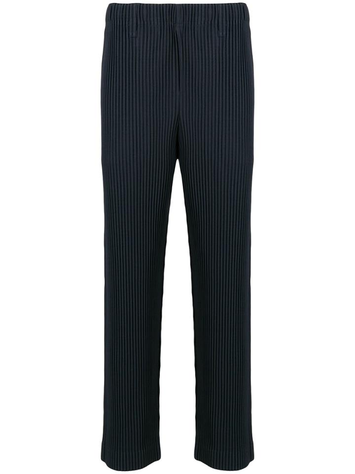 Homme Plissé Issey Miyake Ribbed Style Trousers - Blue
