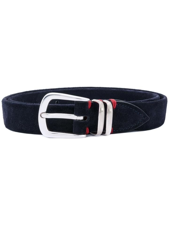 Eleventy - Buckle Belt - Men - Suede - 100, Blue, Suede