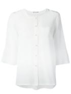 Hemisphere Plain Shirt, Women's, Size: Medium, White, Silk