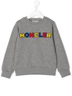 Moncler Kids Logo Appliquéd Sweatshirt - Grey
