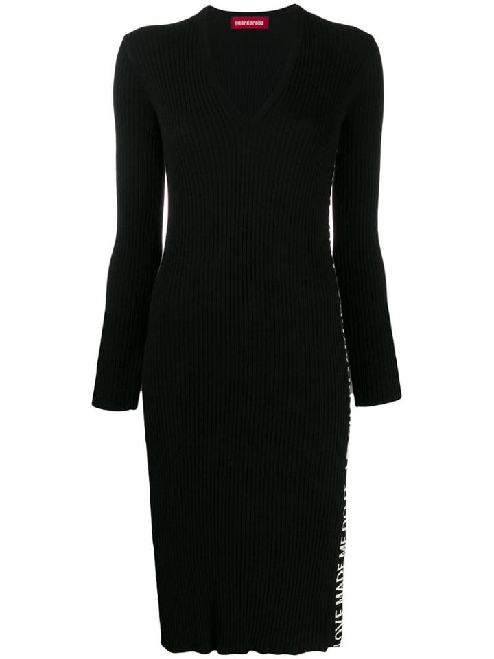 Guardaroba Logo Print Sweater Dress - Black