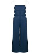 Staud Lace-up Jumpsuit - Blue
