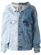 Tiger In The Rain Contrast Denim Jacket - Blue