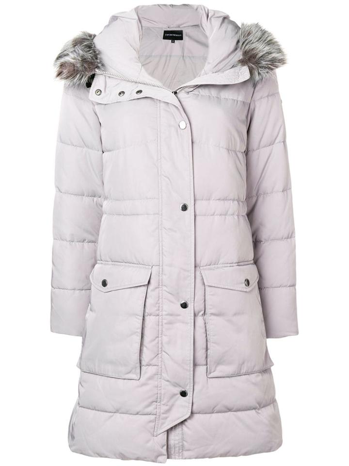 Emporio Armani Hooded Parka Coat - Grey