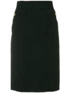 Chanel Pre-owned Flap Pockets Pencil Skirt - Black