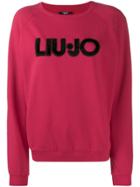 Liu Jo Textured Logo Print Sweatshirt - Pink