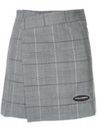 Ground Zero Checked Wrap Front Skirt - Grey