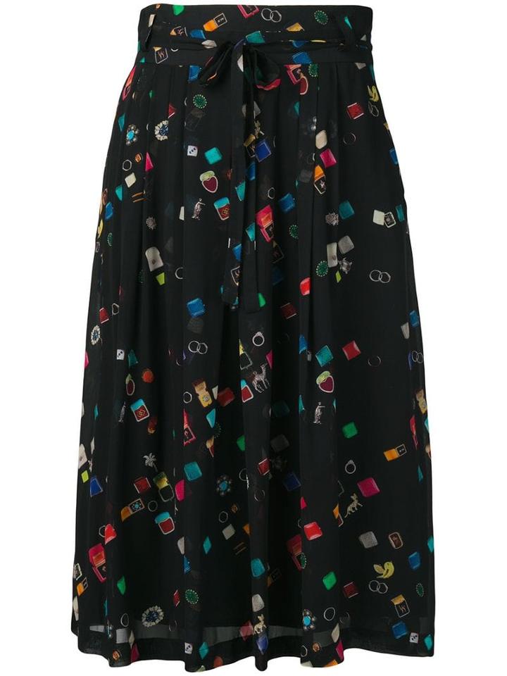 Ps Paul Smith Colour-block Flared Skirt - Black