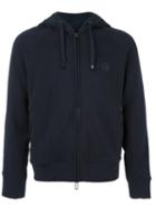 Emporio Armani Two-way Zipped Hoodie, Men's, Size: Xxl, Blue, Cotton/polyester/spandex/elastane