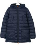 Save The Duck Kids Hooded Puffer Jacket - Blue