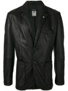 Versace Vintage Buttoned Leather Jacket - Black