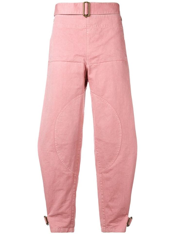 Jw Anderson Men's Pink Fold Front Utility Trousers