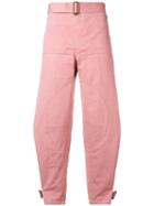 Jw Anderson Men's Pink Fold Front Utility Trousers