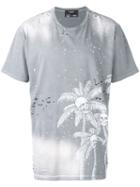 Domrebel Skull Palm Print T-shirt - Grey