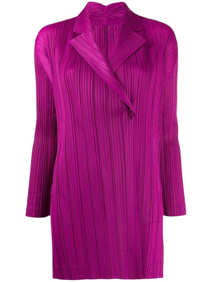Pleats Please Issey Miyake Micro-pleated Fitted Jacket - Pink