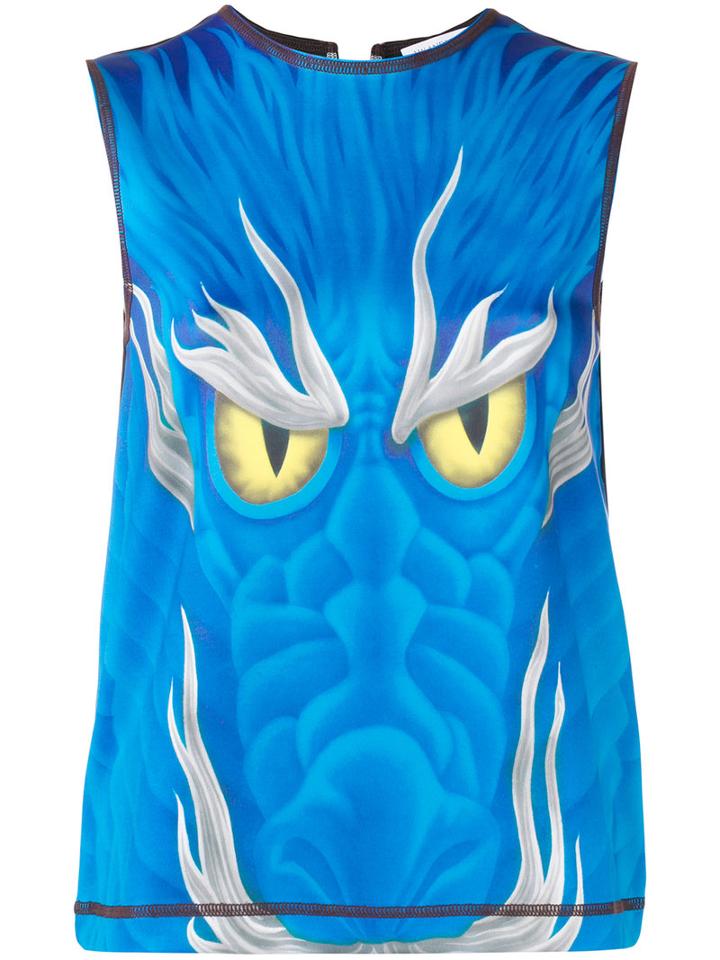 J.w.anderson - Sleeveless Dragon Top - Women - Polyester/spandex/elastane - 8, Blue, Polyester/spandex/elastane