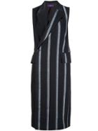 Y's Long Striped Waistcoat - Black